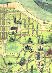 План северо-западной части Киева, где чаще всего бывал А.И. Булгаков (начало ХХ века)